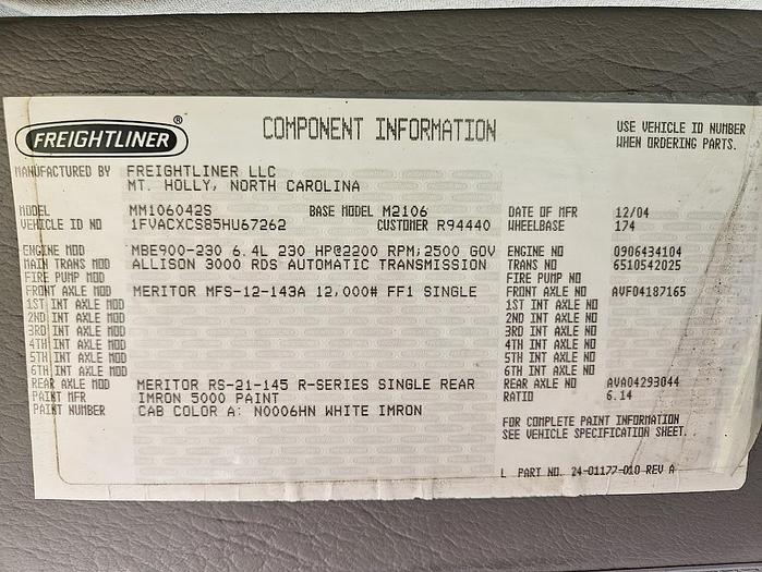 Used 2005 Freightliner M2 106 Altec AA5001 48' 2-man Bucket Truck with Rotating Platform ARTICULATING INSULATED