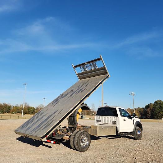 Used 2017 Ford F450 4x4 16' Scott Aluminum Tilt Flatbed with Knapheide Hoist Gas Engine