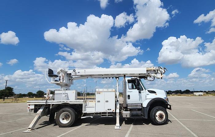 Used 2012 International 7300 4x4 12' Flatbed Altec DM47 TR 47' Digger Derrick