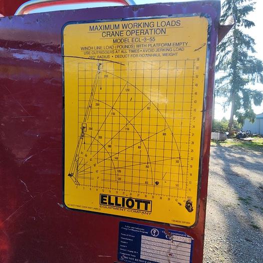 Used 1997 GMC 7500 Utility Truck with Elliott ECL-3-55 59' Telescopic Platform Hydraulic Crane