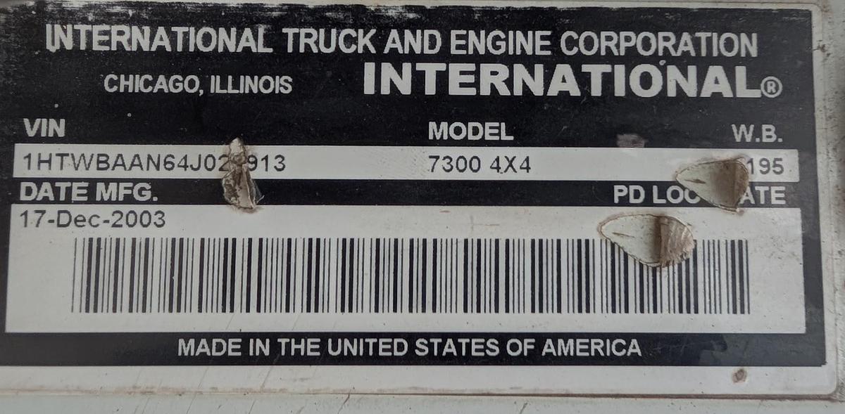 Used 2004 International 7300 4x4 Telelect Commander 4045 Digger Derrick