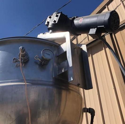 Used GROEN INA/2-SP, 100 GAL. SINGLE AGITATION & SCRAPE DIRECT STEAM KETTLE, (#832)