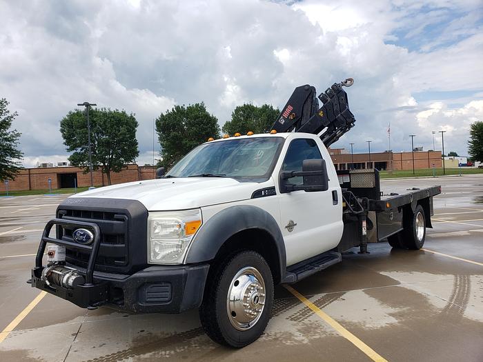 Used LOOK! CLEAN 2011 F550 4X4 HIAB FOLDING CRANE!! BOOM TRUCK F550