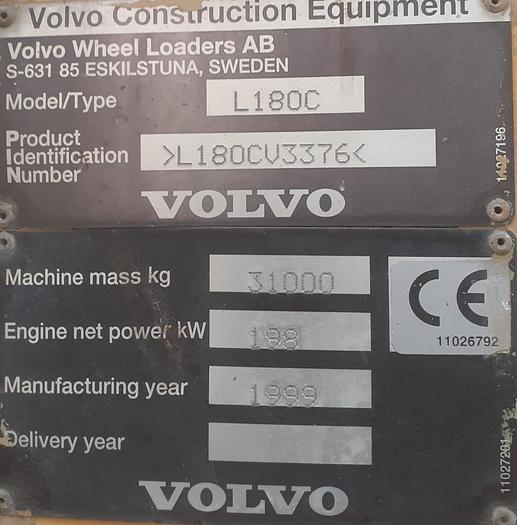 Used 1999 Volvo L180c