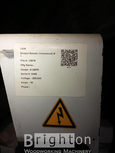Used 2005 Voorwood A 125F used Shape and Sand machine #BBM2396