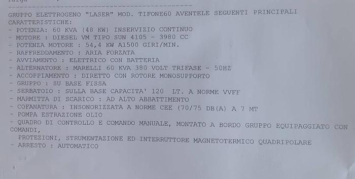 Usato 1993 LASER Generators 60kva