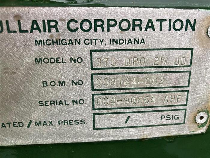 Used 1985 Sullair 375 Air Compressor