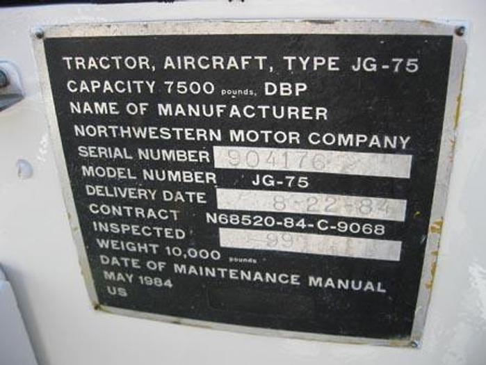 Used JG-75 tow tractor 7500 lbs. draw bar pull
