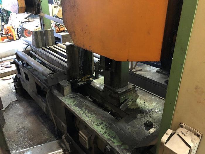 Used 2002 Automatic Peddinghaus Duel Post Cut Off Saw, Model 38/18 IV, 2" Blade, 20 HP.