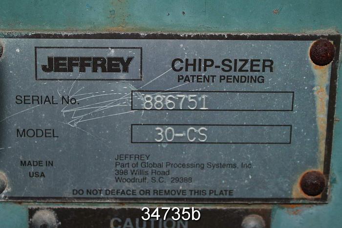 Used Jeffrey 30-CS Chip Sizer #34735
