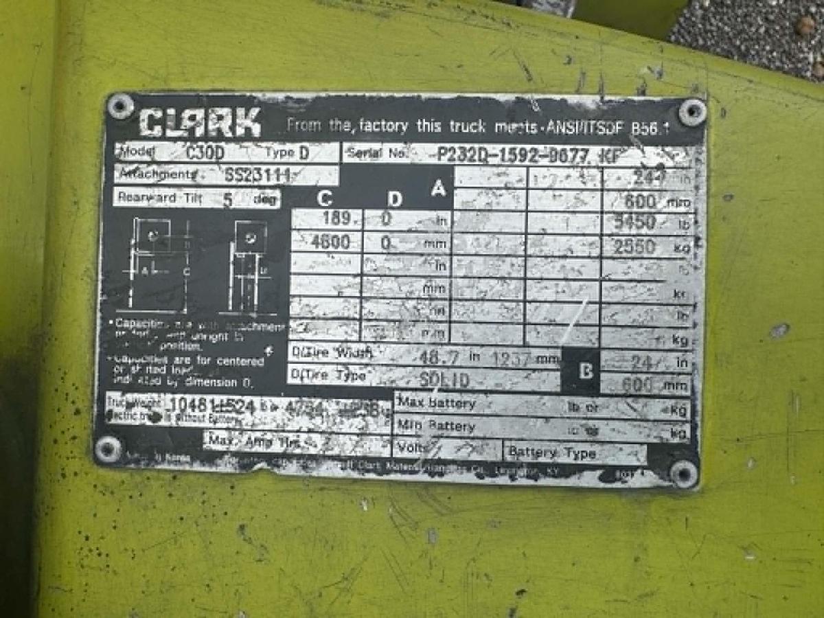 Used 2013 Clark C30D