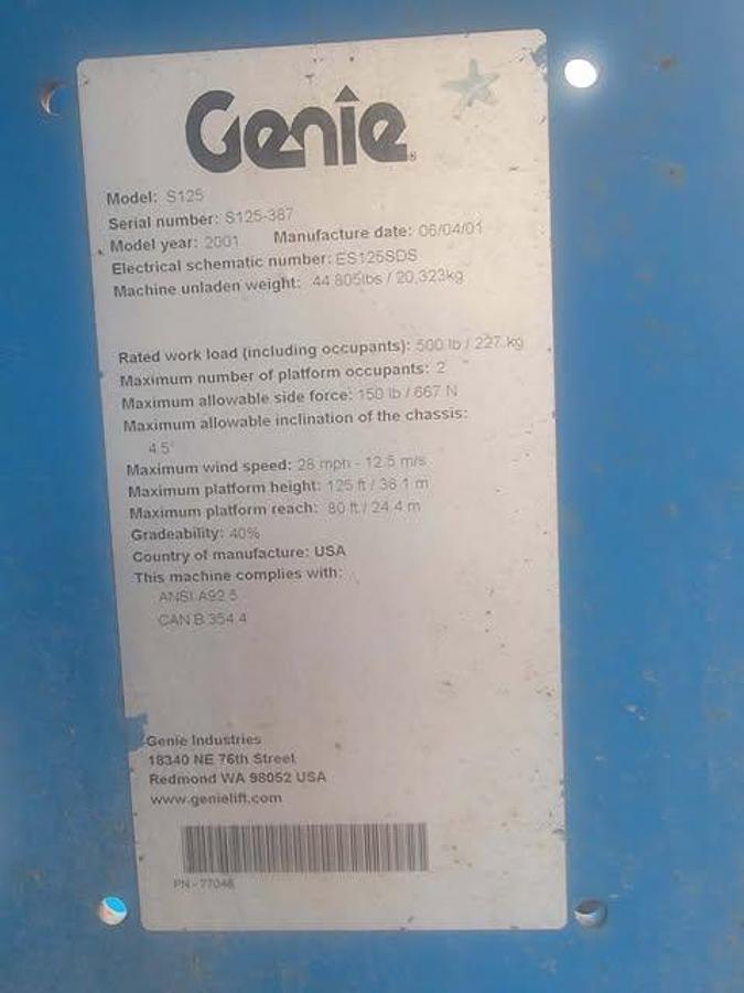 Used 2001 Genie S125