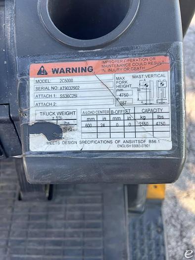 Used 2012 LP Gas Cat 2C5000 Cushion Tire 4 Wheel Sit Down (Indoor Warehouse)