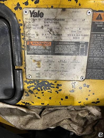 Used 1998 LP Gas Yale GLC050TGNUAE Cushion Tire 4 Wheel Sit Down (Indoor Warehouse)