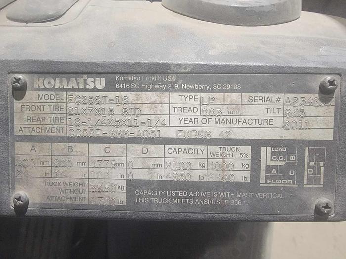 Used 2011 Komatsu FG25ST-16