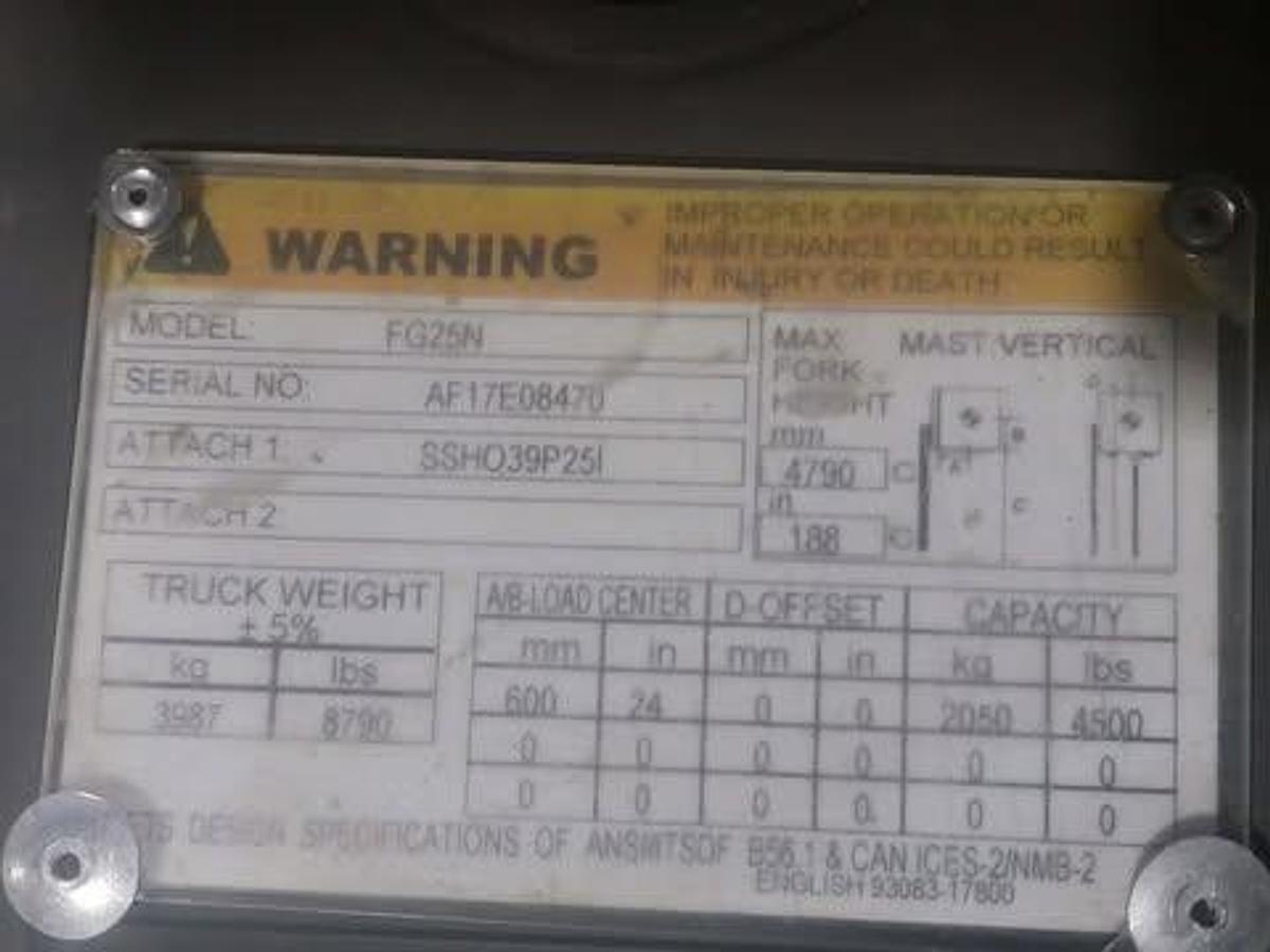 Used 2020 Mitsubishi FG25N