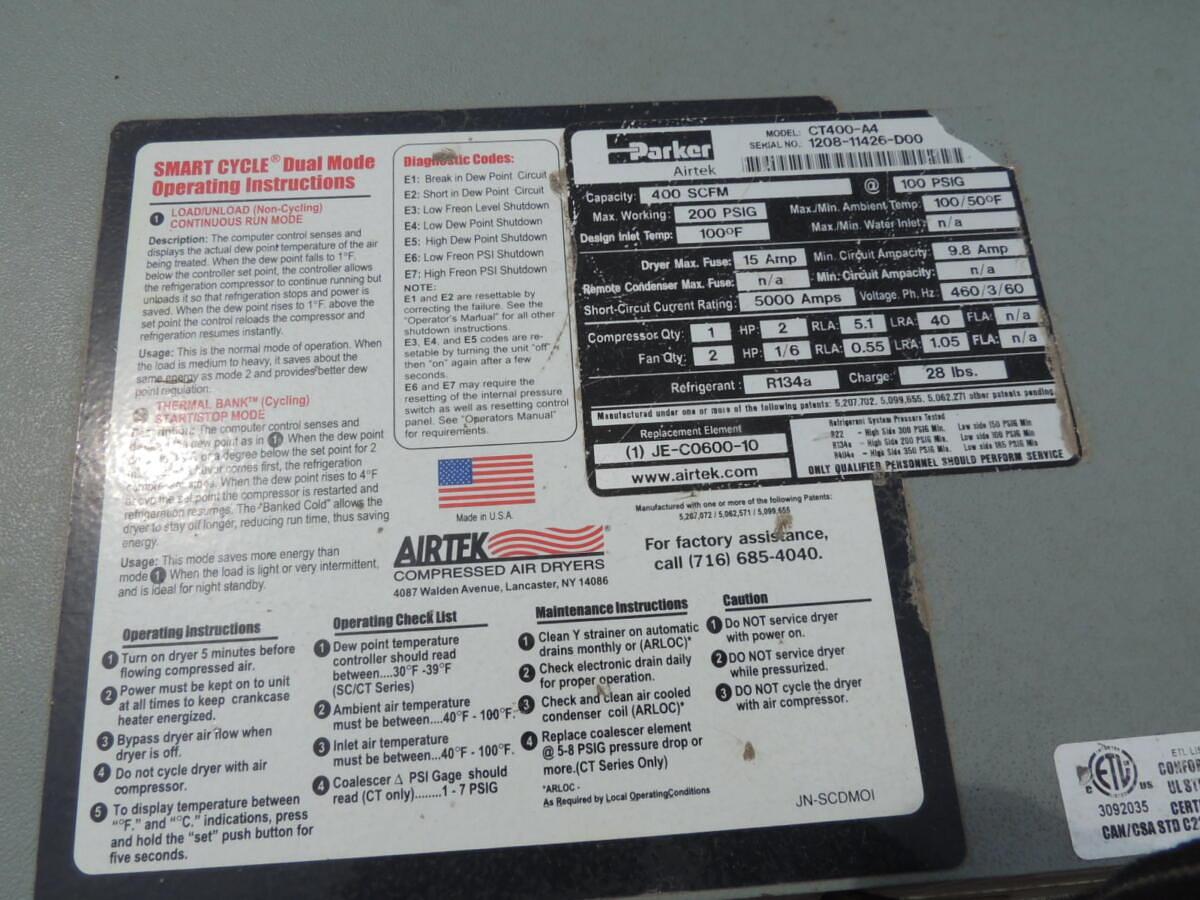 Used Airteck CT400 Air Dryer