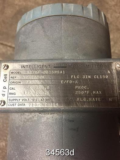 Used Foxboro Liquid Level Transmitter, 827DF-DS1SMSA1 #34563
