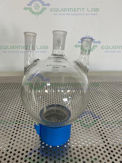 Used Chemglass  3000 mL 3-Neck Round Bottom Heavy Wall Flask 24/40, 24/26
