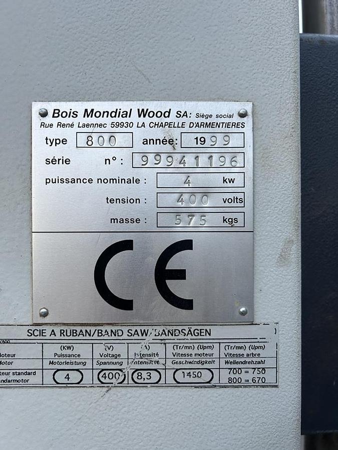 Used Scie à ruban CHAMBON TYPE 800