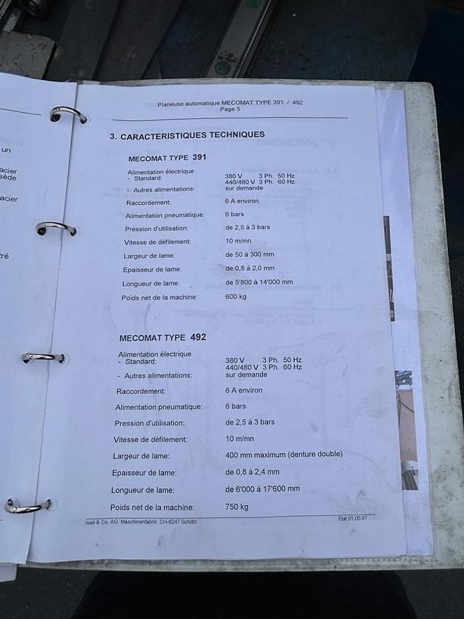 Used Planeuse automatique MECOMAT ISELI 391/492