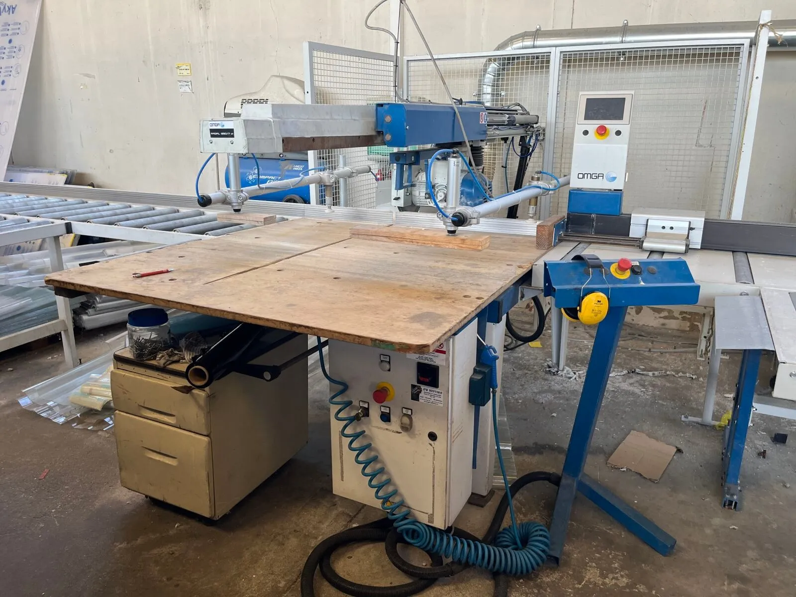 Used Scie radiale OMGA 1350/7 + Buttée FP6700DX