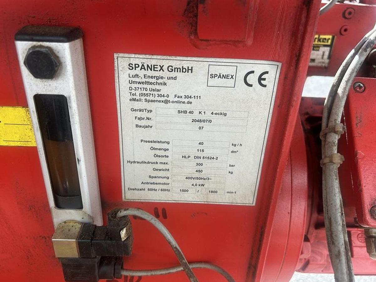 Used Filtration + presse à briquettes SPANEX SHB 40K2