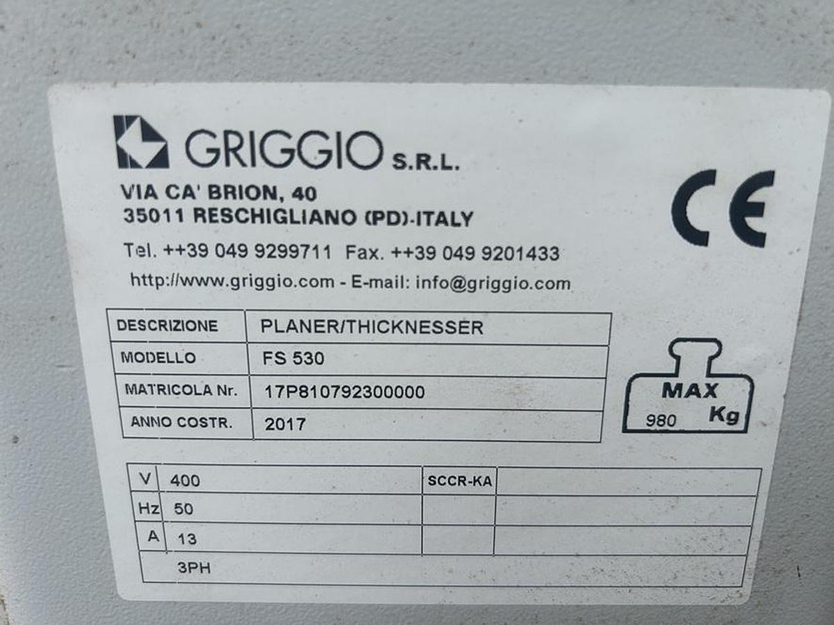 Used Raboteuse Dégauchisseuse GRIGGIO FS530