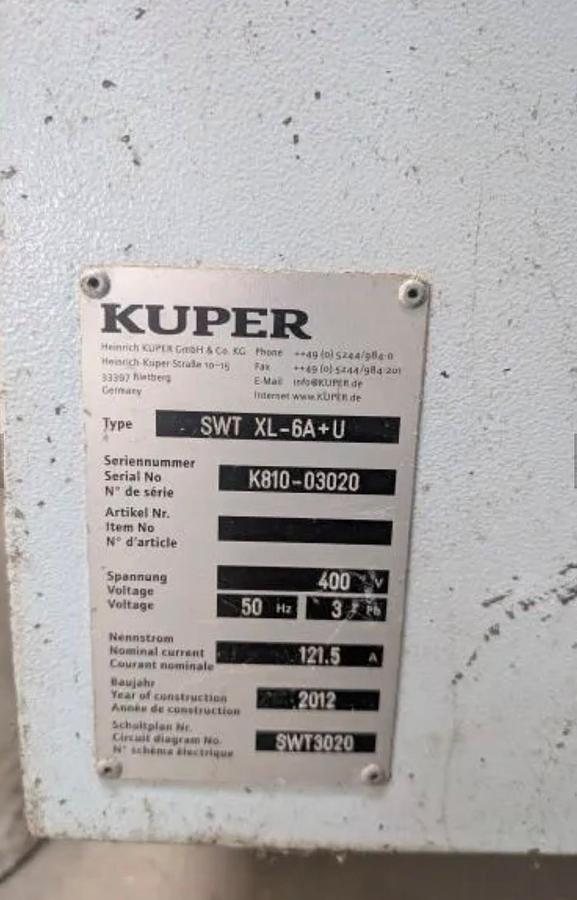 Used Moulurière KUPER SWT XL-6A+U