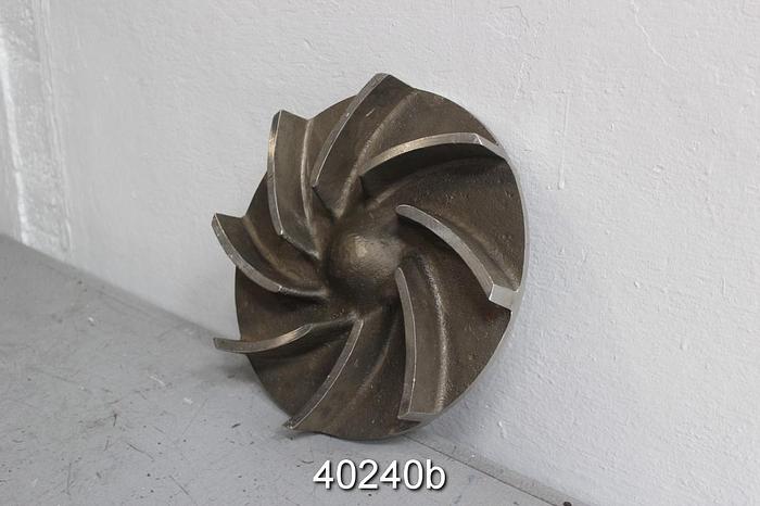 Used Goulds CV3196 Pump Impeller, 8-Vane, CD4M Stainless Steel, 11.5" Diameter #40240