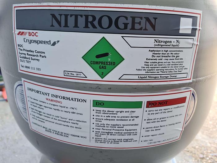 Used Statebourne Cryolab 25 Liquid Nitrogen Tank Dewar with pouring...