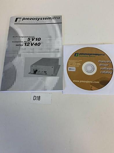 Used piezosystem jena 12v40 Instruction Manual & Software Fast Shipping!