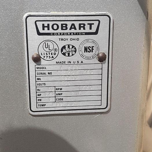 Used Mixer, Hobart, 20 Quart, S/st, Mdl A200T, 3-Speed #S744482