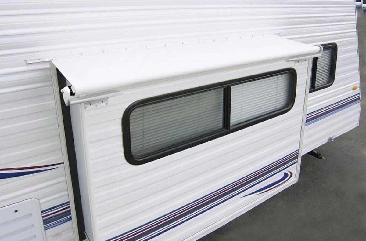Slideout Cover Awning 114" - 121.9" Roof Range White Vinyl