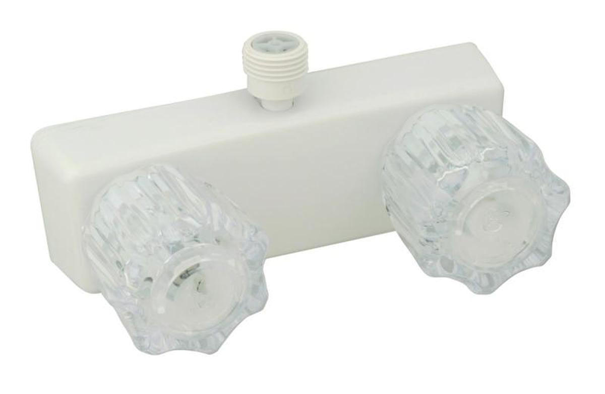 Shower Valve - 4" Non-metallic W/clear Acrylic Handles And White Finish