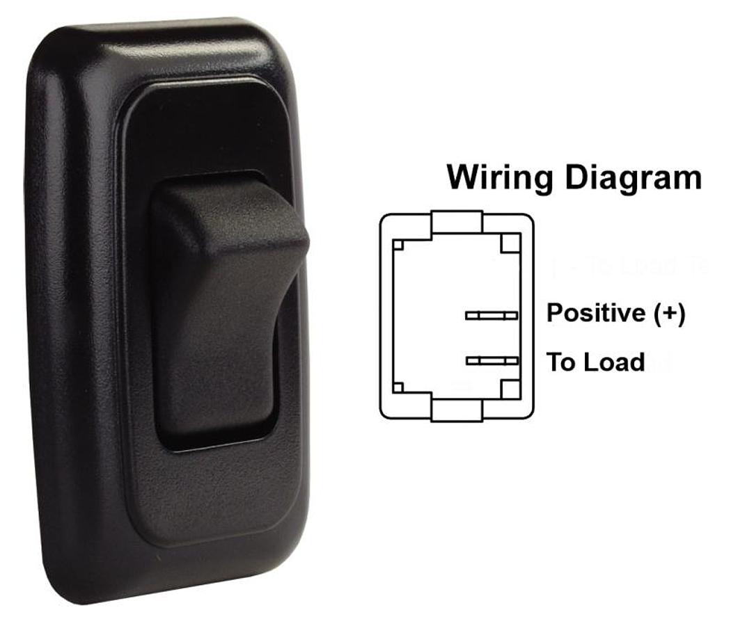 Switch Assembly Single On/off Rocker Switch With Bezel, Black