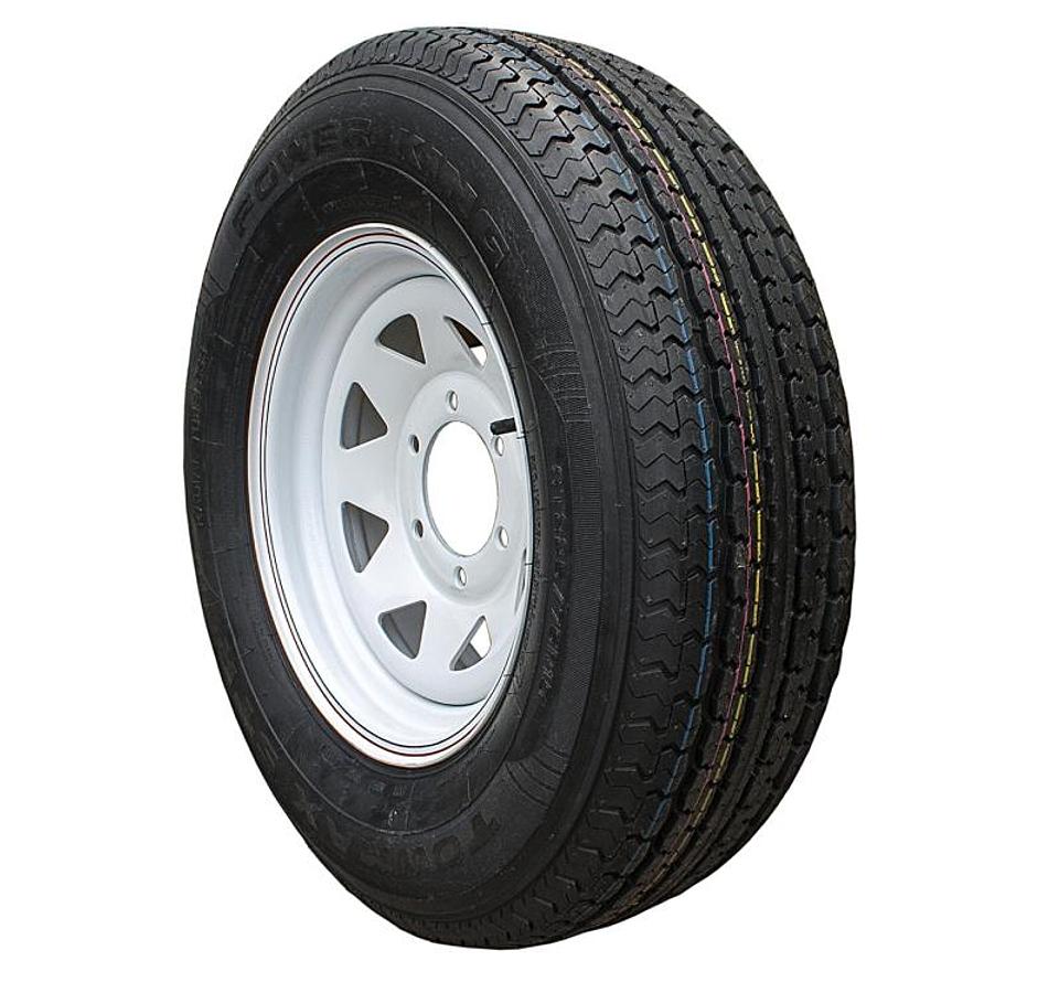 Tire & Wheel St225/75r X 15 Lrd Rainier W/ 6 Hole White Spoke Wheel