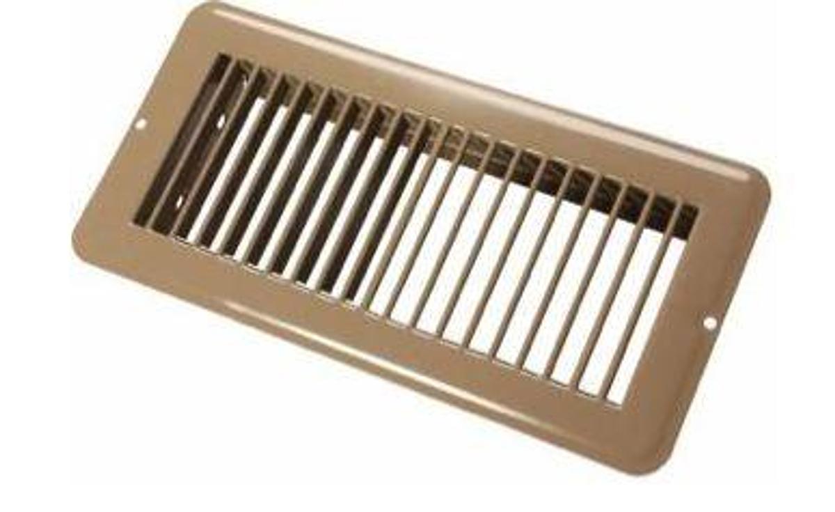 Metal Floor Register, Undampered - 4" X 10" - Brown
