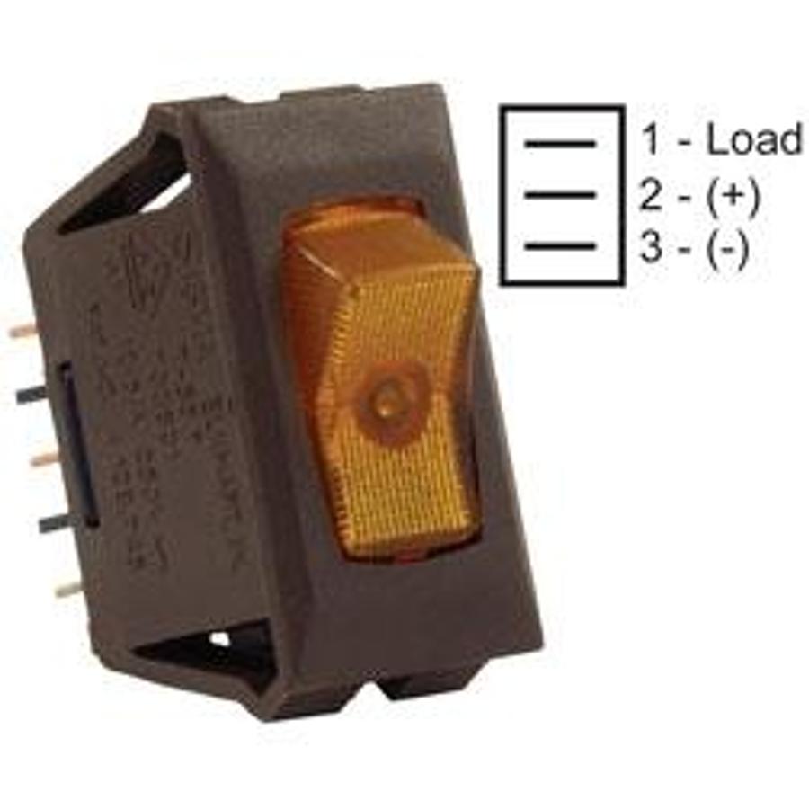 Switch On/off Illuminated Amber/brown 1/pkg 12v