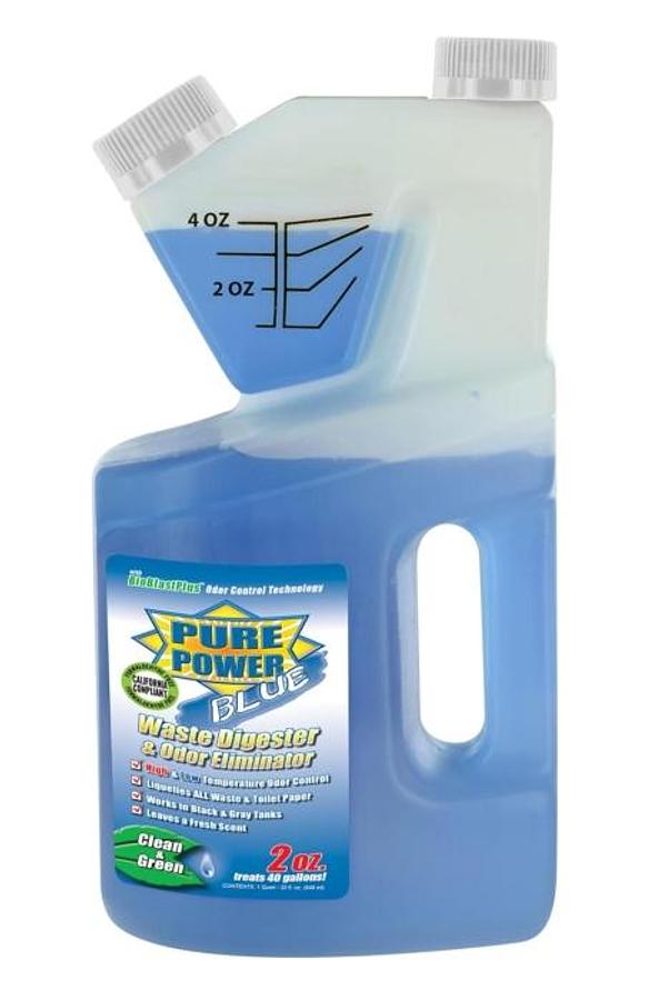 Pure Power Blue Waste Digester, 40oz Self Measuring Bottle