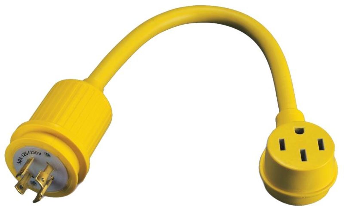 Rv Generator Adapter 50 Amp Female Straight Blade - 30 Amp Male Locking 4 Prong