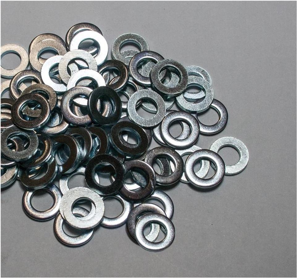 Flat Washer 6 Mm X 12mm Od Zinc Finish - 100/box