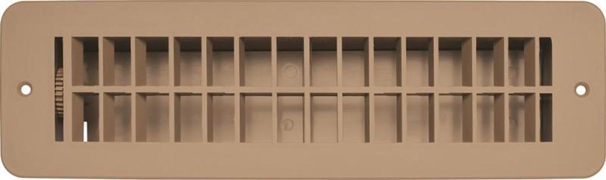 Plastic Vent Register - Dampered Tan 2.25 X 10"