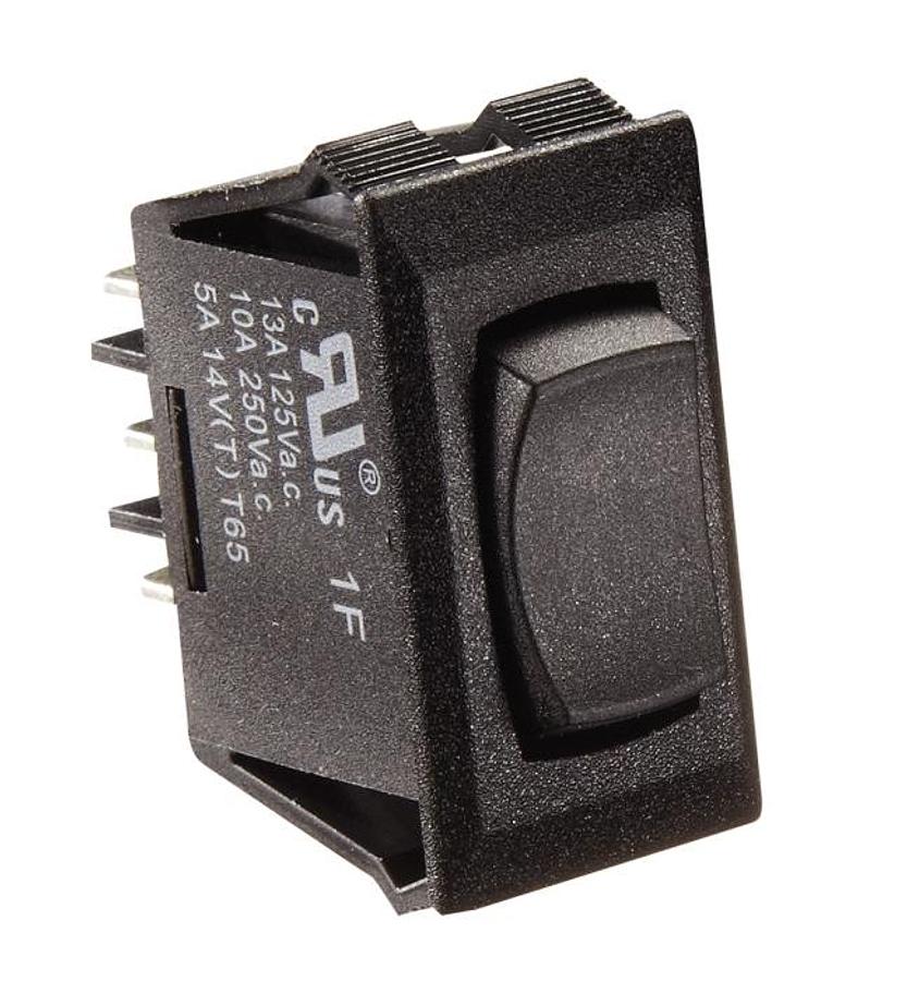 Rocker Switch, Black 10 Amp Mom On/off Mom On Spdt