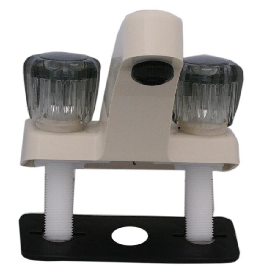 Faucet - Lavatory Utopia Centerset - Parchment, Smoked Gray Handles