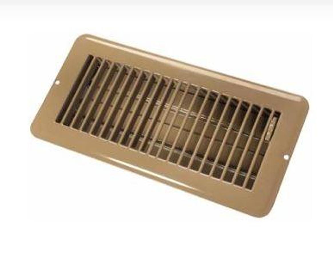 Metal Floor Register, Dampered - 4" X 10" - Brown