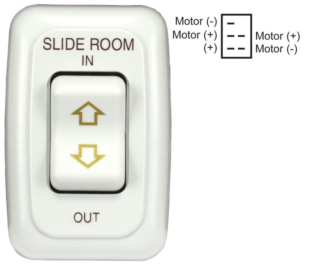 Switch Assembly Single Slide Out W/bezel, White