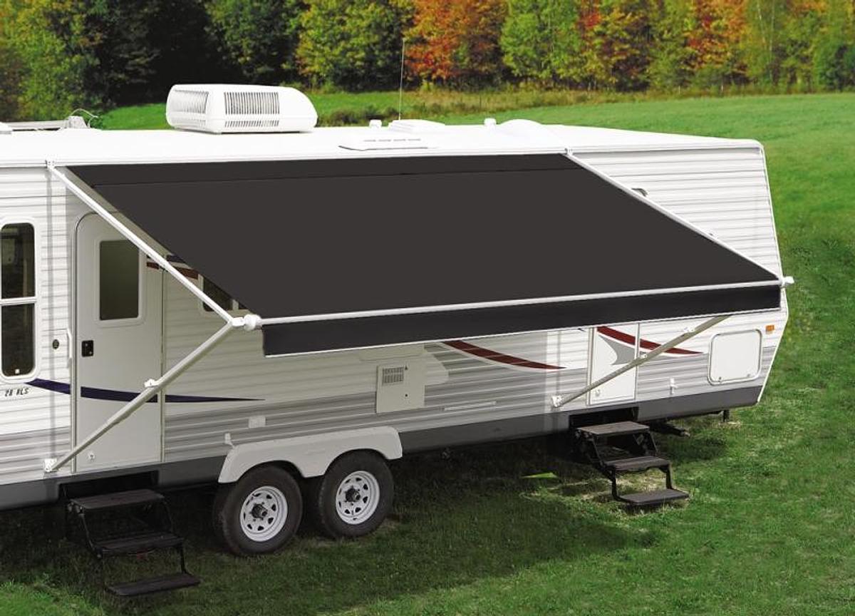 Cut To Fit Universal Patio Awning Fabric 17' 2" Midnight Black 2 Per Pack