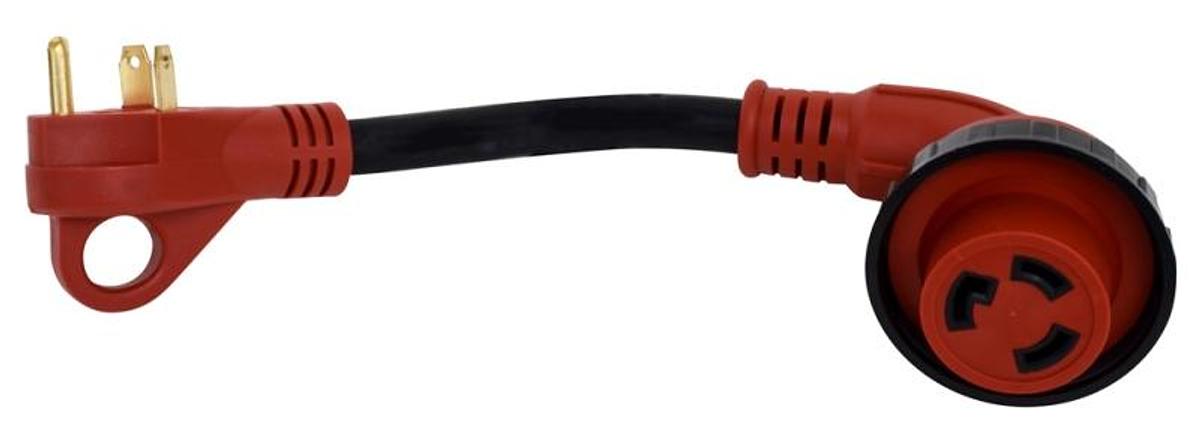 30 Amp Male To 30 Amp Female - 90 Degree Connector, 12"