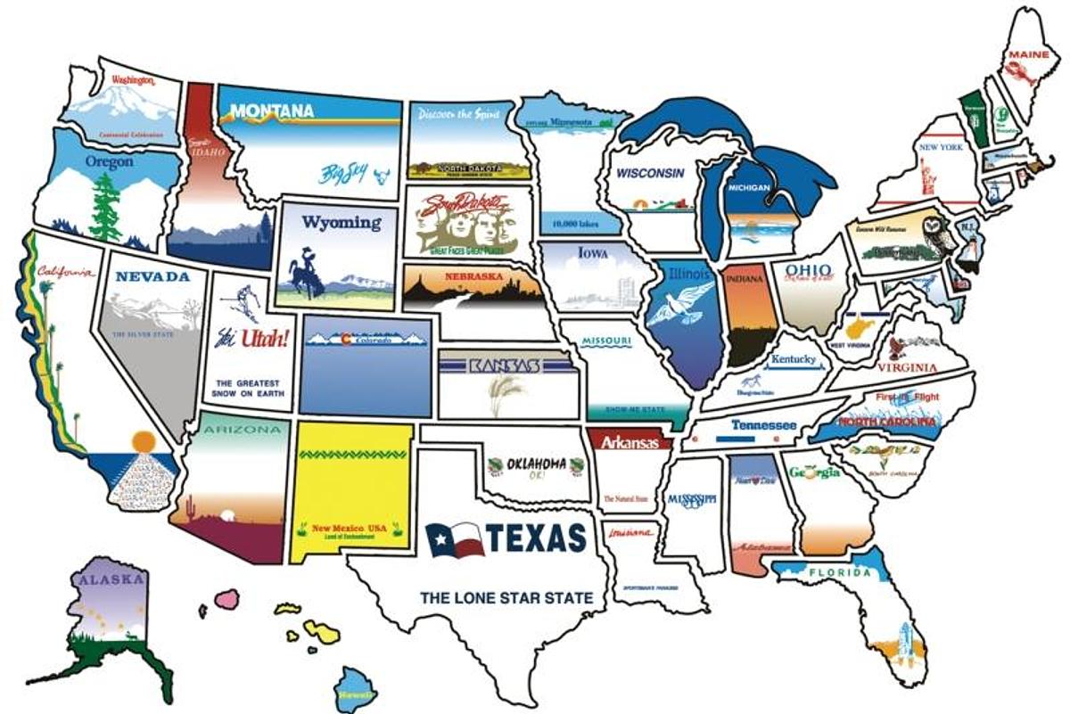 Sticker State Map - Permanent